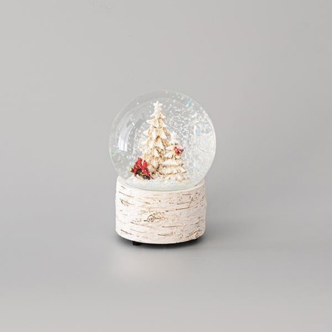 EUROLAMP ΧΙΟΝΟΜΠΑΛΑ ΛΕΥΚΗ, ΜΕ ΔΕΝΤΡΑ ΚΑΙ ΠΟΥΛΑΚΙΑ ΣΤΟ ΕΣΩΤΕΡΙΚΟ ΤΗΣ, ΜΕ ΜΟΥΣΙΚΗ ΚΑΙ ΚΙΝΗΣΗ, ΚΟΥΡΔΙΣΤΗ, 10x14cm 600-44958