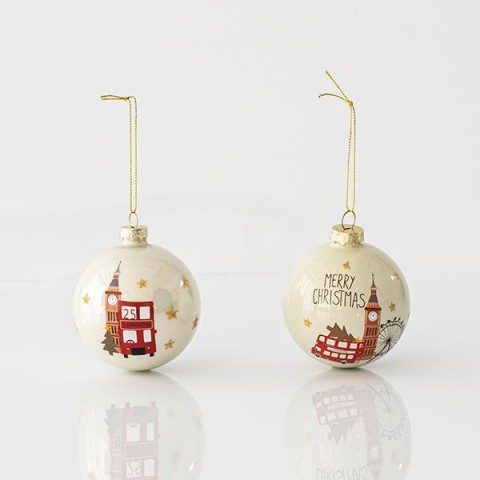 EUROLAMP ΓΥΑΛΙΝΗ ΜΠΑΛΑ, BIG BEN, 2 ΣΧΕΔΙΑ, ΣΕΤ 4ΤΜΧ, 10cm 600-45063