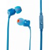 JBL T110, IN EAR UNIVERSAL HEADPHONES 1-BUTTON MIC/REMOTE BLUE