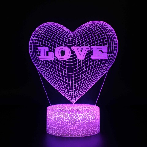 ΤΡΙΣΔΙΑΣΤΑΤΟ 3D ΕΠΙΤΡΑΠΕΖΙΟ ΦΩΤΙΣΤΙΚΟ ΚΑΡΔΙΑ LOVE RGB ΜΕ ΤΗΛΕΧΕΙΡΙΣΤΗΡΙΟ OEM