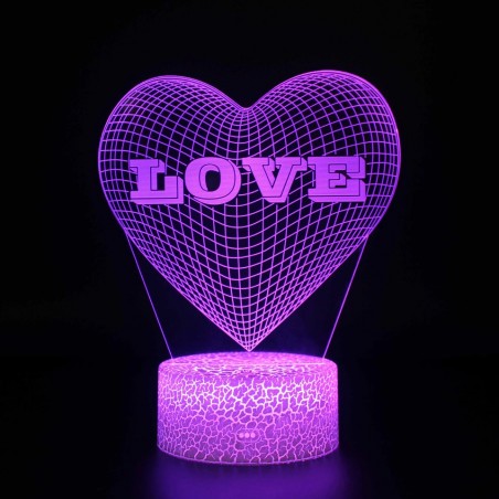 ΤΡΙΣΔΙΑΣΤΑΤΟ 3D ΕΠΙΤΡΑΠΕΖΙΟ ΦΩΤΙΣΤΙΚΟ ΚΑΡΔΙΑ LOVE RGB ΜΕ ΤΗΛΕΧΕΙΡΙΣΤΗΡΙΟ OEM