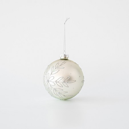 ΓΥΑΛΙΝΗ ΜΠΑΛΑ, ΑΣΗΜΙ ΜΕ ΑΣΗΜΙ ΣΧΕΔΙΑ GLITTER, ΣΕΤ 1ΤΜΧ, 10CM 600-45781