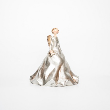 ΔΙΑΚΟΣΜΗΤΙΚΟ ΠΟΛΥΡΕΖΙΝ, ΑΓΓΕΛΟΣ, ΑΠΑΛΟ ΧΡΥΣΟ, 18X18X20,5CM 600-45840