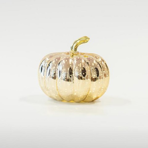 ΓΥΑΛΙΝΗ ΚΟΛΟΚΥΘΑ ΦΩΤΙΖΟΜΕΝΗ, ΧΡΥΣΗ, 13CM 600-45856