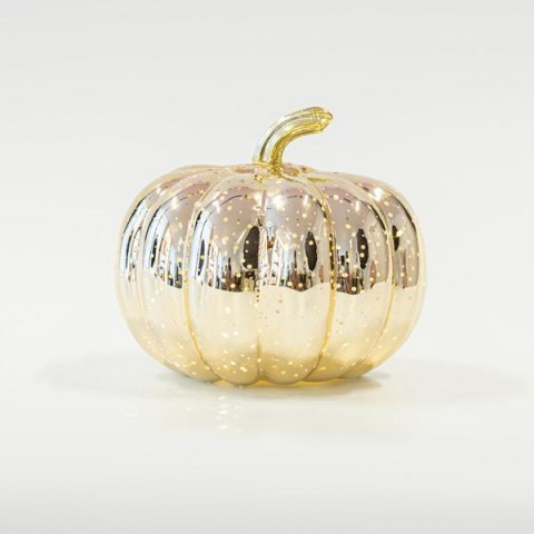 ΓΥΑΛΙΝΗ ΚΟΛΟΚΥΘΑ ΦΩΤΙΖΟΜΕΝΗ, ΧΡΥΣΗ, 15CM 600-45857