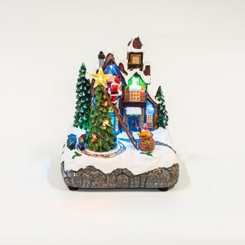 ΧΡΙΣΤΟΥΓΕΝΝΙΑΤΙΚΗ ΑΥΛΗ ΜΕ ΑΓΙΟ ΒΑΣΙΛΗ ΣΕ ΣΚΑΛΑ, ΜΕ ΜΕΤΑΣΧΗΜΑΤΙΣΤΗ, 13 LED, ΜΕ ΜΟΥΣΙΚΗ ΚΑΙ ΚΙΝΗΣΗ, 19X16X22CM 600-45615